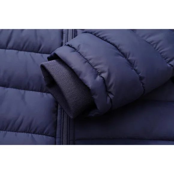 Women's Navy Waterproof Long Down Jacket,warm Winter Hooded Puffer Coat